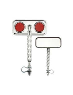 Rectangle Double Square Twisted Mirror Chrome Red...